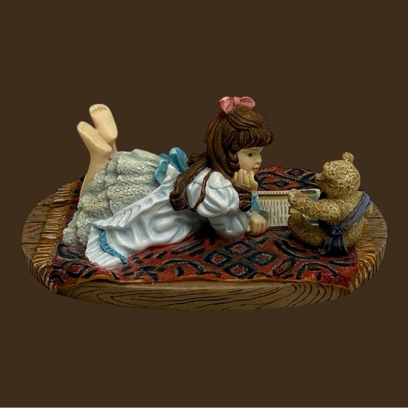 Vintage Sandra Kuck's Treasures Teacher's Pet 1997 Girl Teddy Bear Figurine - Picture 1 of 13